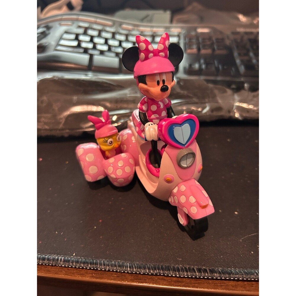 Disney Minnie Mouse Scooter Toy with Sidecar wind-up toy